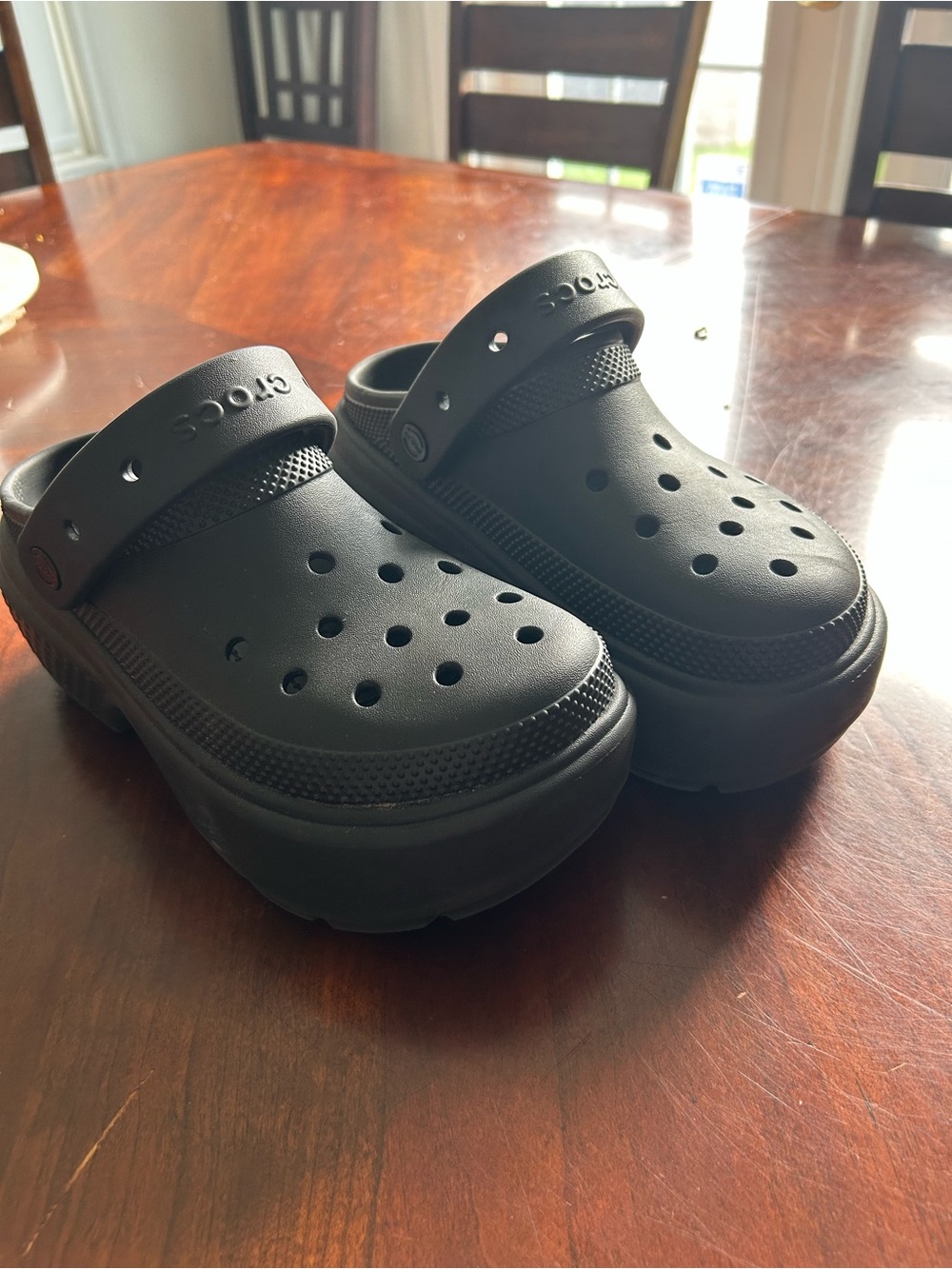 CROCS Classic Platform Clogs in Black